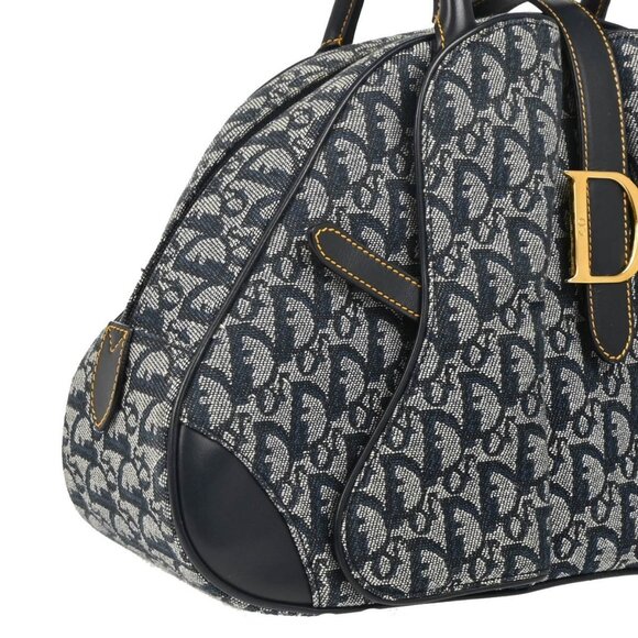 Christian Dior Navy Double Saddle Trotter Handbag 05-MA-0072 186069 - Picture 4 of 10